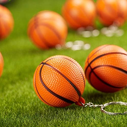 Blulu 20 Pack Orange Basketball Keychains for Parties and School Events