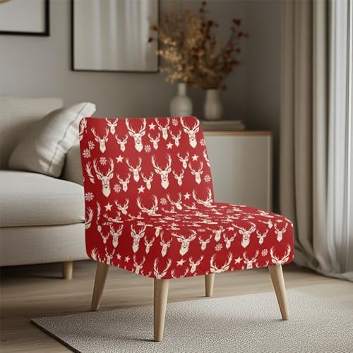 Stretch Armless Deer Print Accent Chair Slipcover