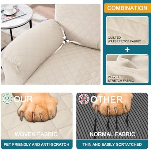 Turquoize Waterproof Recliner Chair Covers 4-Piece Set 1