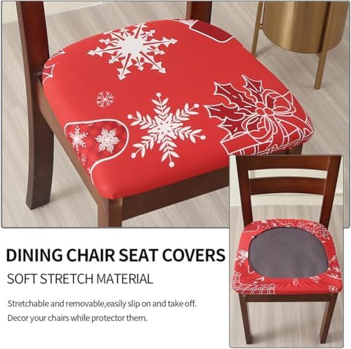 Christmas Dining Chair Seat Covers Set of 4 Stretch Washable