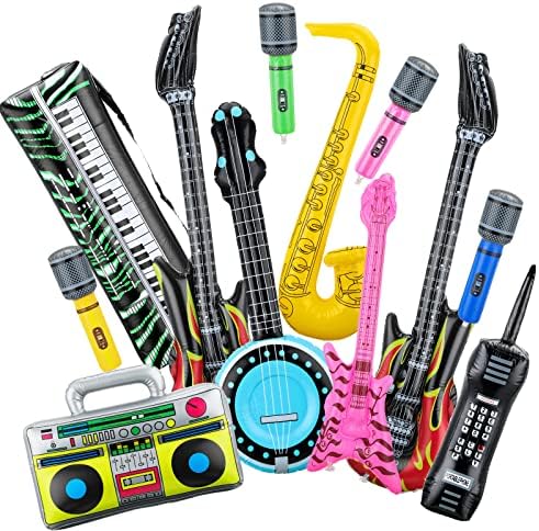 12 Piece Inflatable Party Instruments Rock Star Set 1