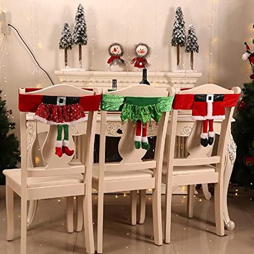 Yahpetes 3 Pcs Christmas Chair Sashes