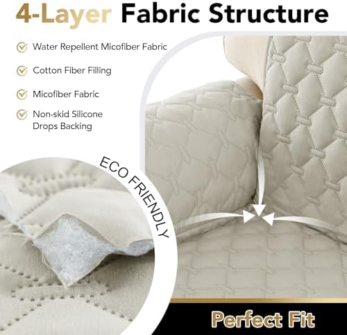 PrinceDeco Water Resistant Chair Cover Slipcover for Pets and Kids