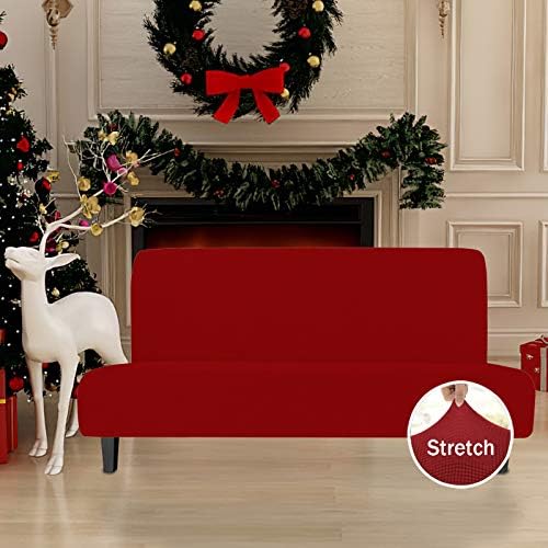 Easy-Going Stretch Futon Slipcover Large Red 1