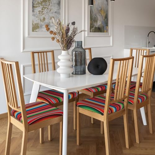 Mexican Serape Pattern Seat Covers for Dining Chairs