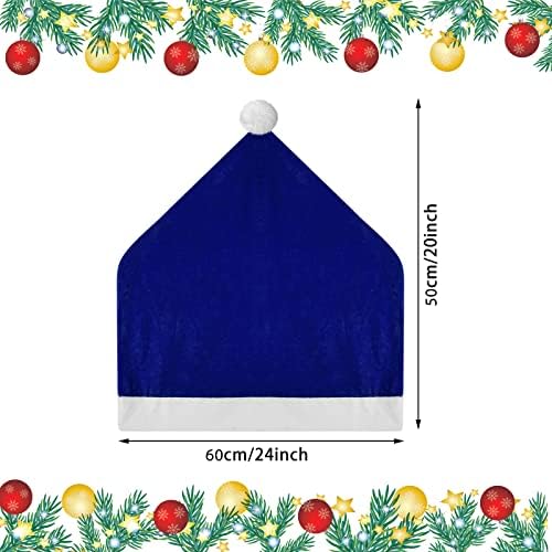Tatuo Christmas Chair Covers with Santa Hat Design 6 Blue
