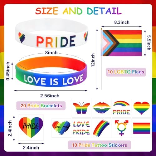 JUNEBRUSHS 40 Pcs Pride Accessories Set 1
