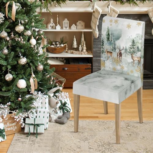 Horaldaily 4PCS Christmas Dining Chair Covers