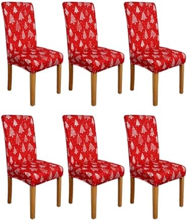 Roszwtit Christmas Tree Chair Covers 6 Pack
