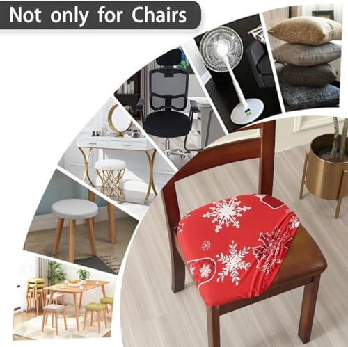 Christmas Dining Chair Seat Covers Set of 4 Stretch Washable