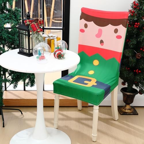 Preboun Christmas Chair Covers Set of 8 Holiday Decor