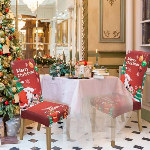 Christmas Chair Covers for Dining Rooms and Kitchen Decor