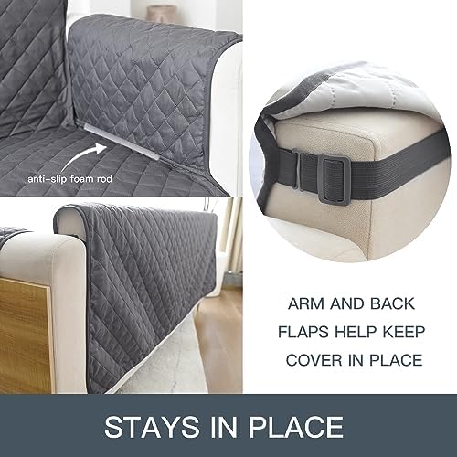 YuppieLife Reversible Sofa Slipcover - Dark Grey