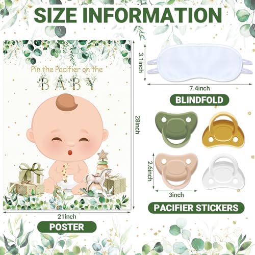 Faccito Baby Shower Pacifier Game Set Sage Green