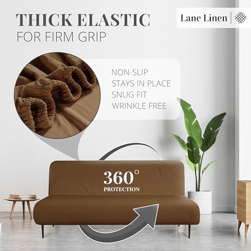 LANE LINEN Armless Futon Cover - Brown 1