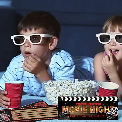 Woanger 50 Movie Night Party Invitations with Envelopes