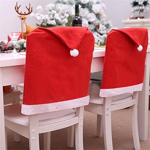Yahpetes 6 Pcs Christmas Chair Covers Red Hat Design