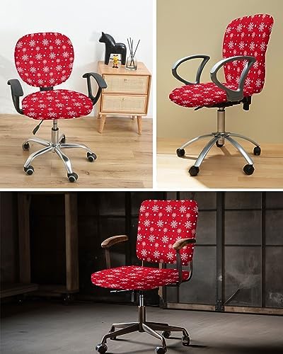 Christmas Snowflake Office Chair Covers 2 Piece Soft Stretchable