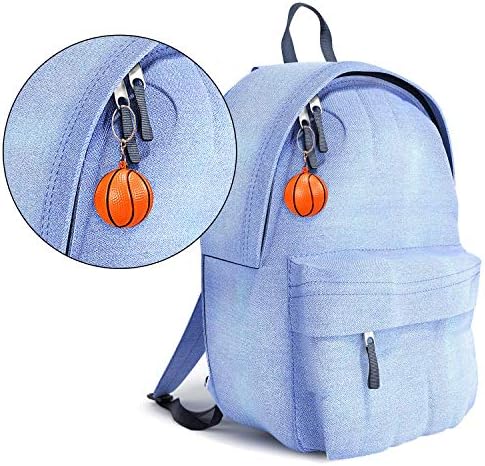 Blulu 20 Pack Orange Basketball Keychains for Parties and School Events