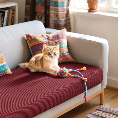 Hokway Sofa Slipcover - Christmas Wine Red Large