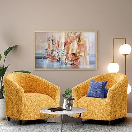 PAULATO BY GAICO Barrel Chair Slipcover - Stretch Fit - Mango