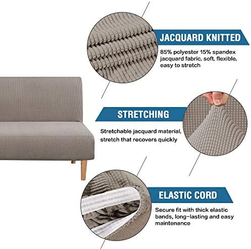 HVERSAILTEX Stretch Jacquard Futon Slipcover Taupe