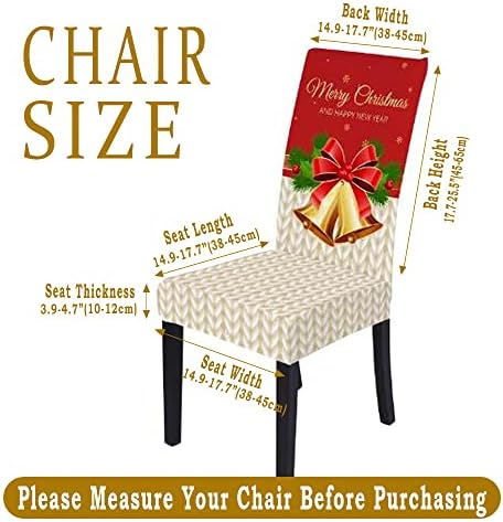 ITFRO Christmas Chair Covers Set of 6 Red Wine and Beige