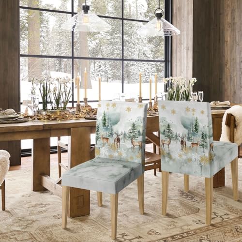 Horaldaily 4PCS Christmas Dining Chair Covers