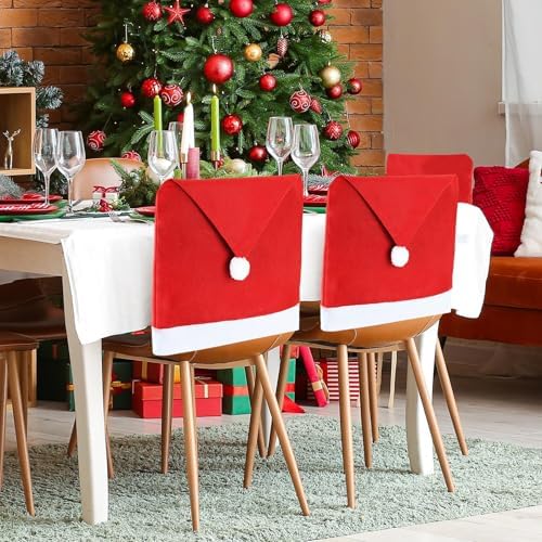 YLOLUL 6PCS Christmas Chair Covers Set