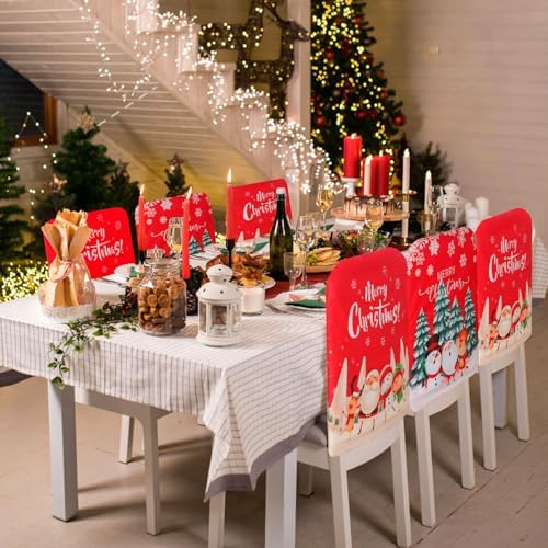 TOCHGREEN Christmas Chair Covers 4 Pack
