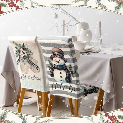 6 Pcs Christmas Snowman Chair Covers Winter Decor