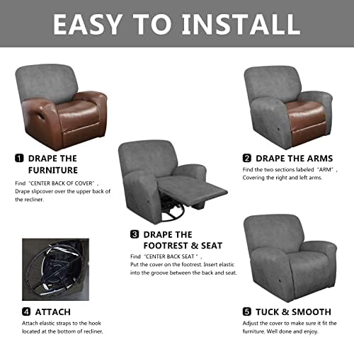 Molasofa Leather Like Oversized Recliner Chair Covers for Pets Kids