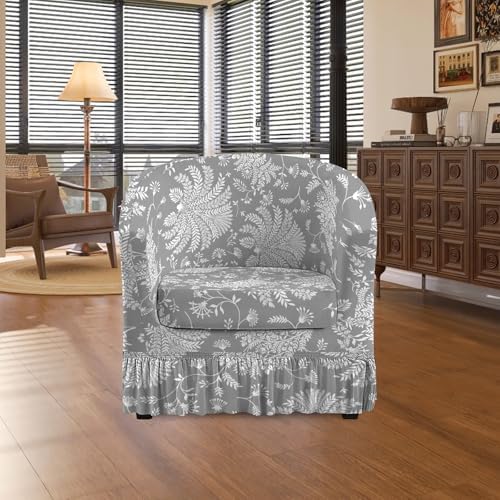 FUANGUI 2 Piece Club Chair Slipcover with Skirt Hem