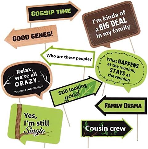 Funny Family Tree Reunion Photo Booth Props Kit - 10pcs
