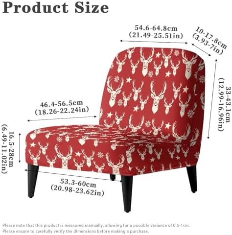 Stretch Armless Deer Print Accent Chair Slipcover