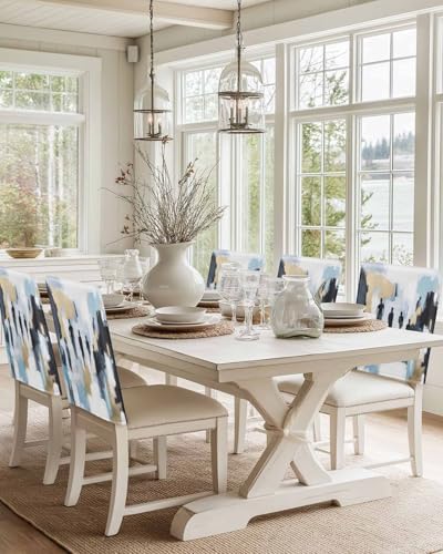Modern Canvas Chair Covers 4 Pack for Dining Room and Kitchen 1