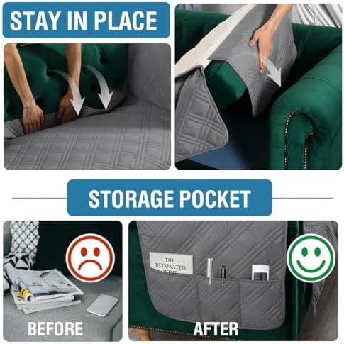 HVERSAILTEX Waterproof Sofa Cover for 3 Cushion Couch