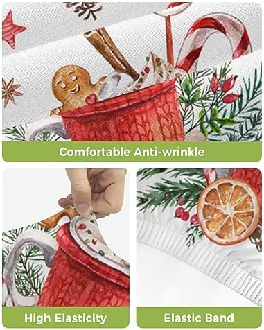 Christmas Bar Stool Covers Set of 4 Stretch Chair Covers