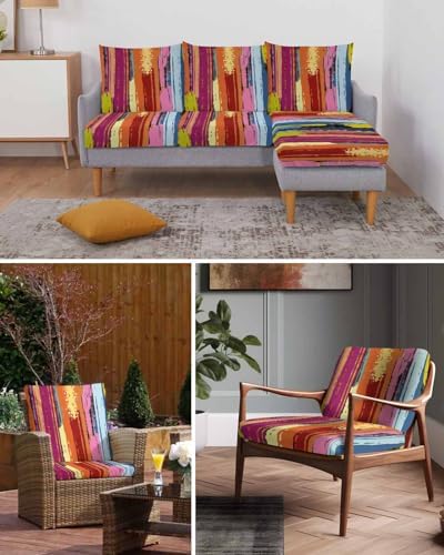 Kewadony 2 Pcs Modern Abstract Art Canvas Sofa Seat Covers Waterproof Washable