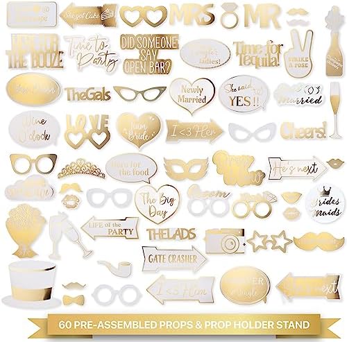 Soul Shift 60pcs Fully Assembled Wedding Photo Booth Props