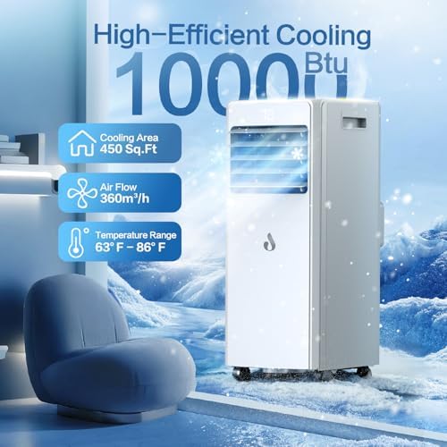 10000 BTU Portable Air Conditioner with Remote and Dehumidifier Function