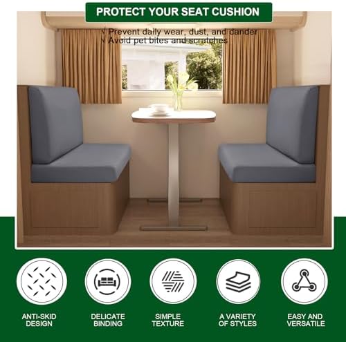 CRFATOP 2 Piece Waterproof RV Dinette Cushion Covers