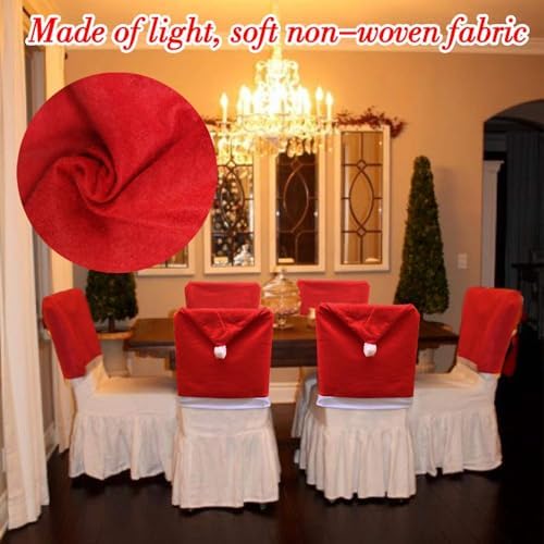 6 Pack Red Christmas Chair Covers for Dining Chairs 1