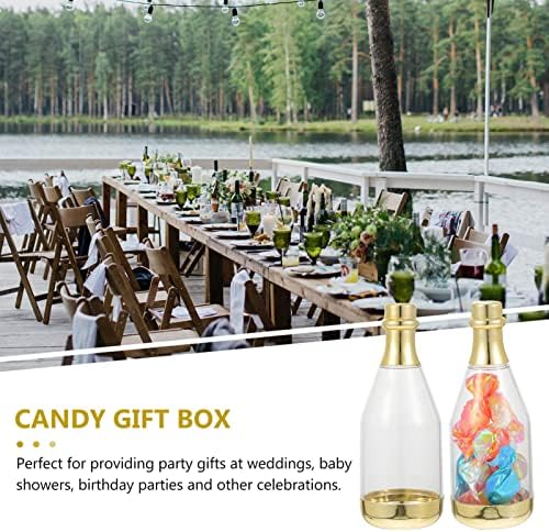 10 Pack Clear Gold Acrylic Candy Bottles for Party Favors 1