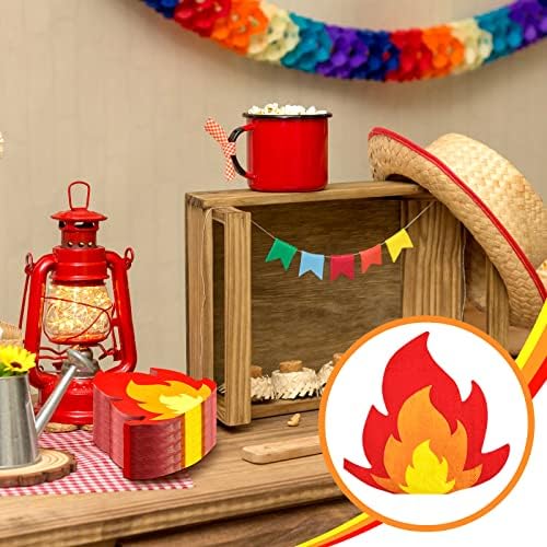 Henoyso 100 Pcs Fire Napkins 65 Inch Flame Shaped Party Supplies