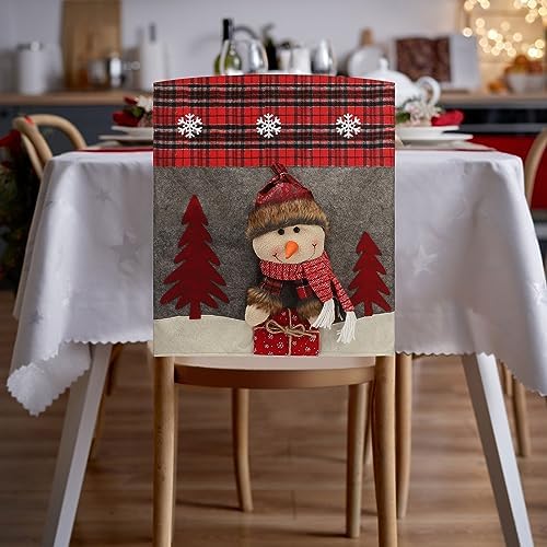 FQQWEE 4PCS Christmas Chair Covers with Santa Snowman Designs