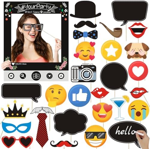 Insta-Themed 31Pcs Photo Booth Props Kit for Parties