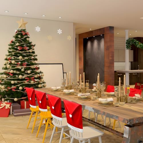 6PCS Christmas Chair Covers with Santa Hat Design 1
