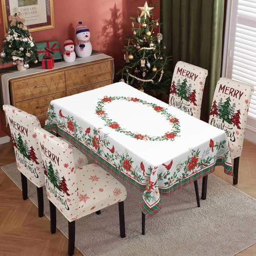 Christmas Chair Covers Set of 6 for Dining Room