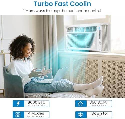 Klysiora 8000 BTU Window AC with Wi-Fi Smart Control